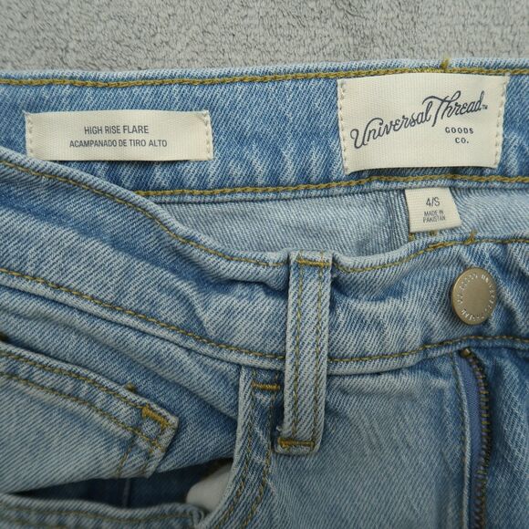 Universal Thread Jeans Women's Size 4S Blue High-Rise Flare Denim 30.5" Inseam - Picture 9 of 16